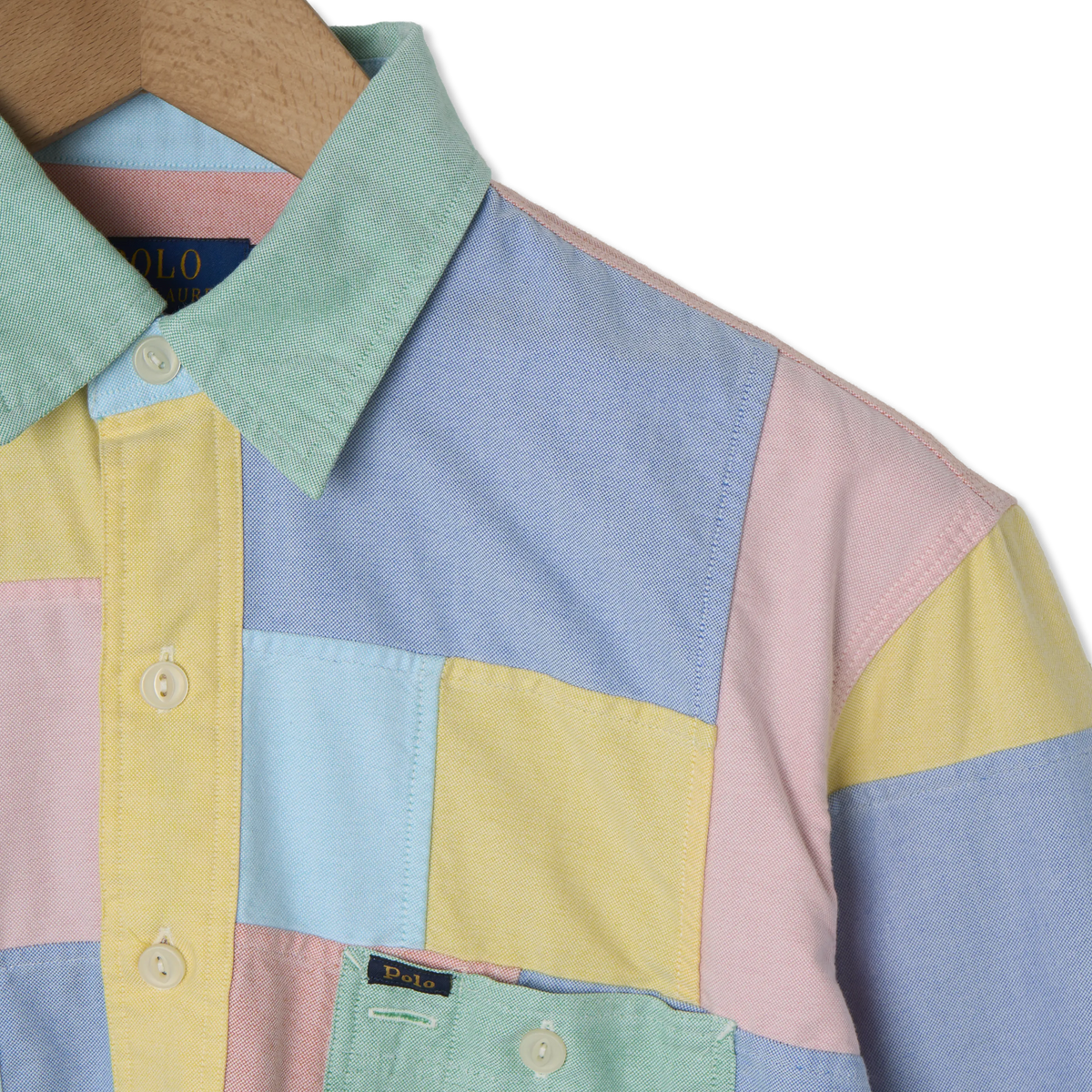 Polo Ralph Lauren Classic Fit Patchwork Oxford Workshirt Mended Funshirt - Detail 3