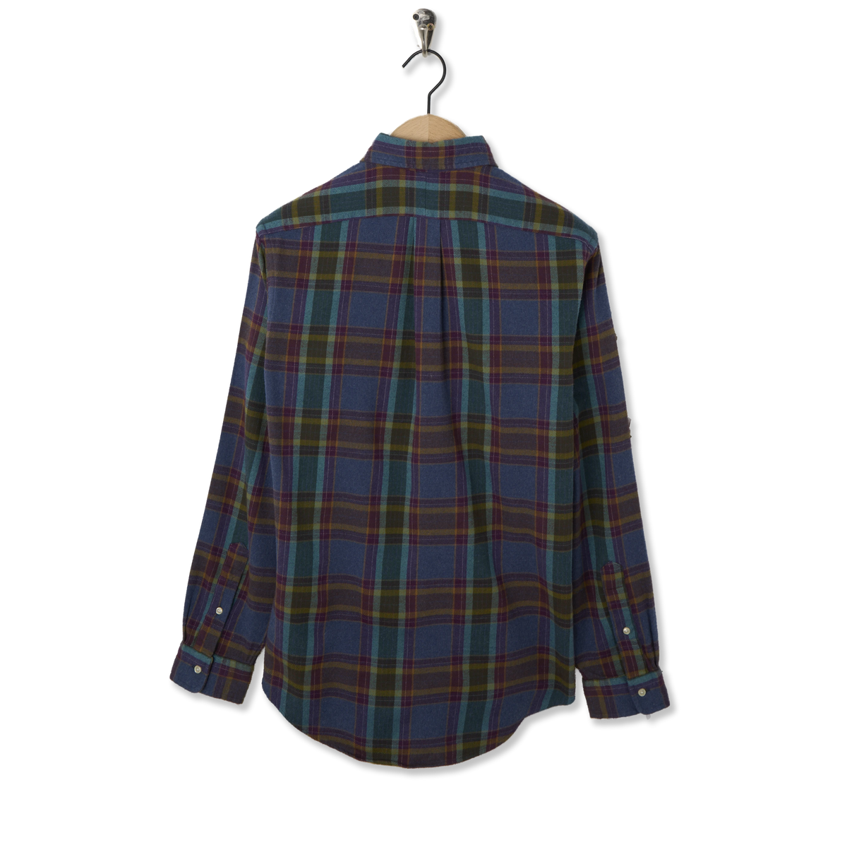 Polo Ralph Lauren Custom Fit Plaid Flannel Shirt Blue Purple Heather Multi - Back