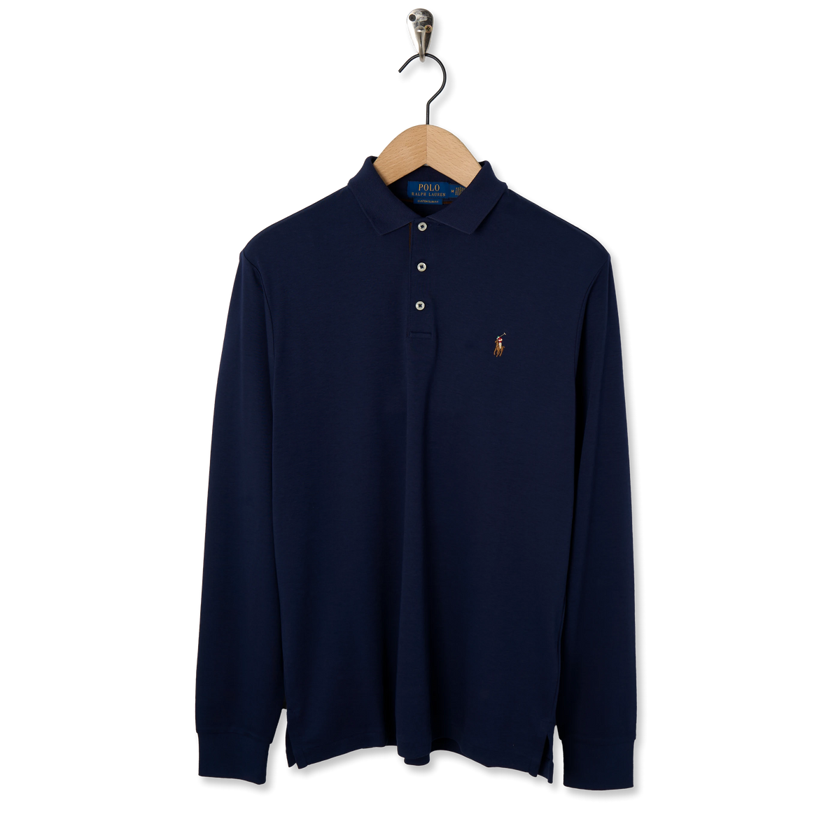 Polo Ralph Lauren Custom Slim Fit Soft Cotton Polo Shirt Refined Navy - Front