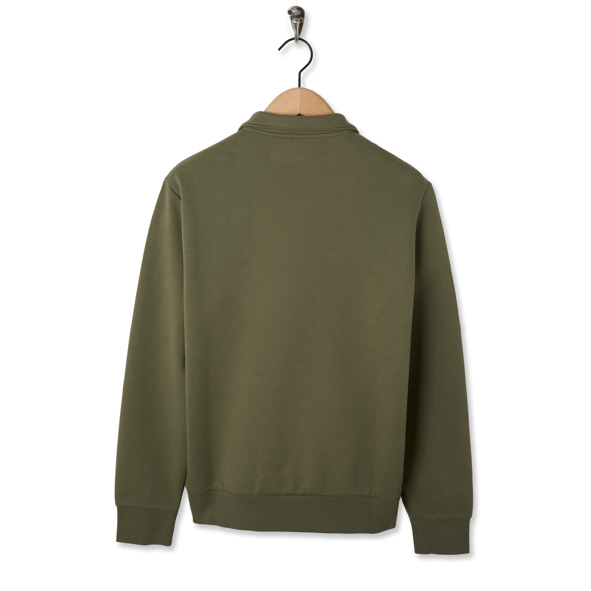 Polo Ralph Lauren Double Knit Quarter Zip Pullover Cruise Olive C1730 - Back