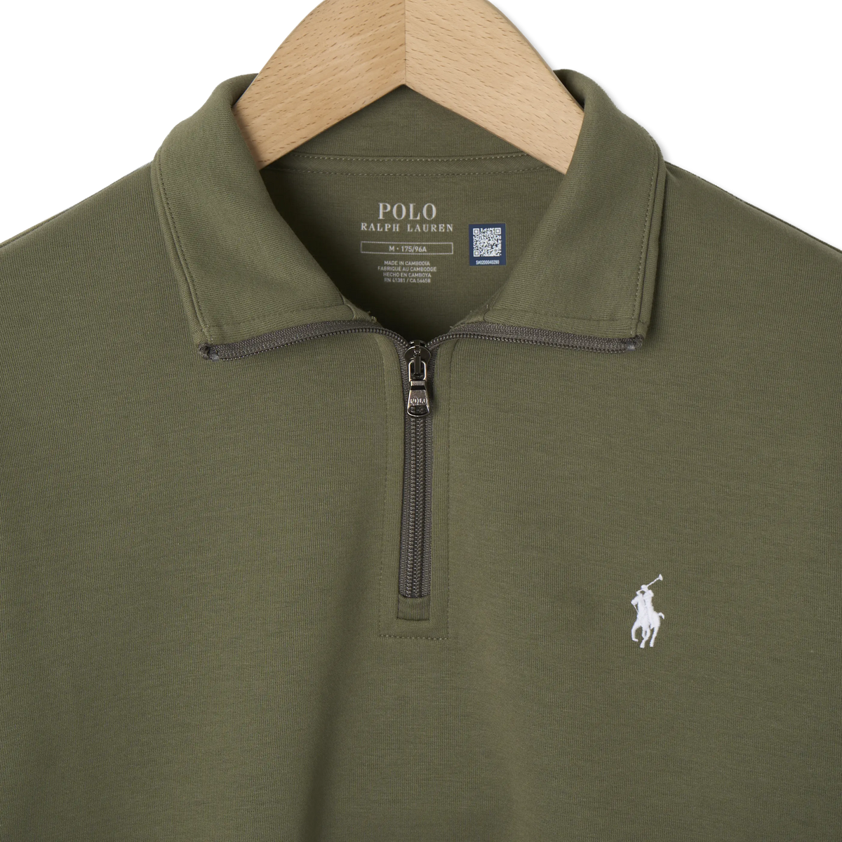 Polo Ralph Lauren Double Knit Quarter Zip Pullover Cruise Olive " C1730 - Detail 3