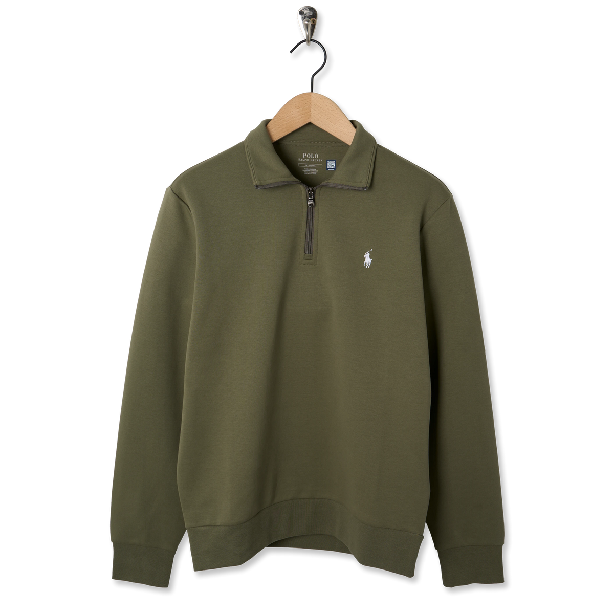 Polo Ralph Lauren Double Knit Quarter Zip Pullover Cruise Olive C1730 - Front