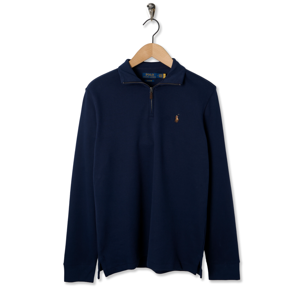 Polo Ralph Lauren Estate Rib Quarter Zip Pullover Cruise Navy - Front