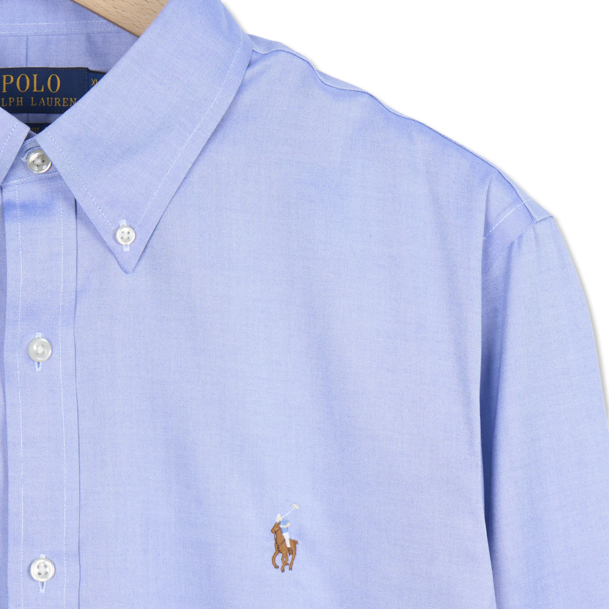 Polo Ralph Lauren Slim Fit Oxford Button Down Shirt True Blue / White - Detail 4