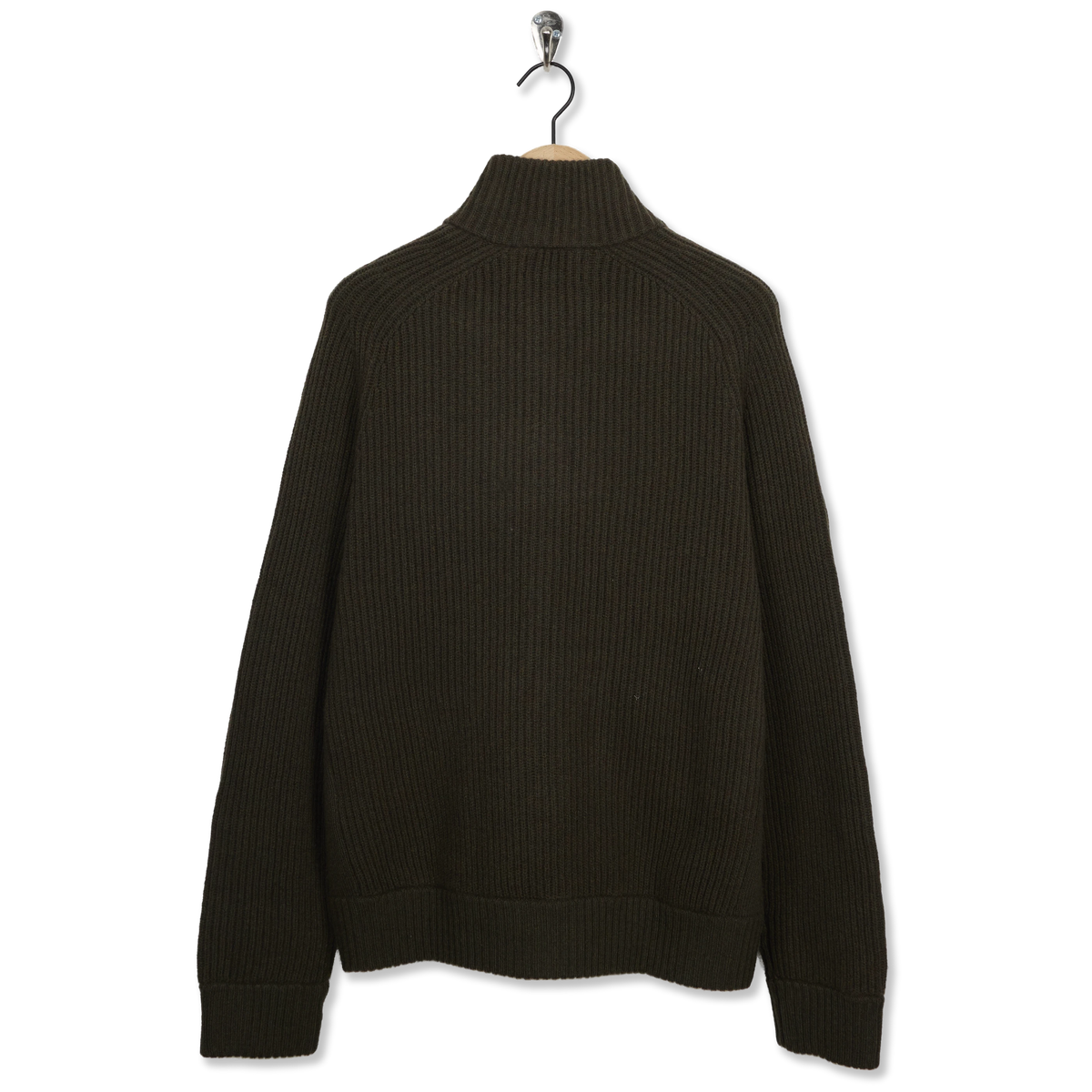 Polo Ralph Lauren Wool Cashmere Full-Zip Sweater Ekanite Olive Heather - Back