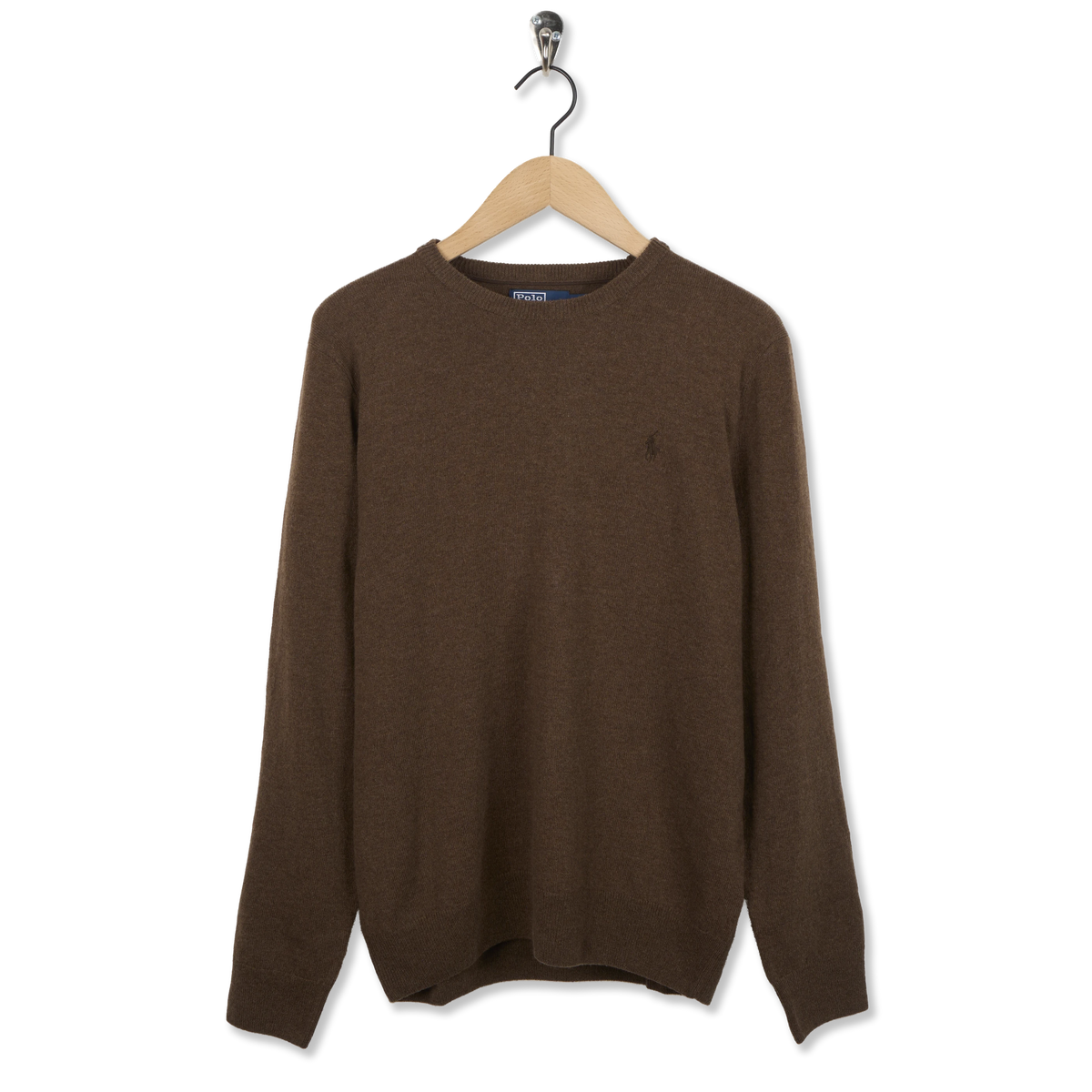 Polo Ralph Lauren Wool Crew Neck Knit Dark Chestnut Heather - Front
