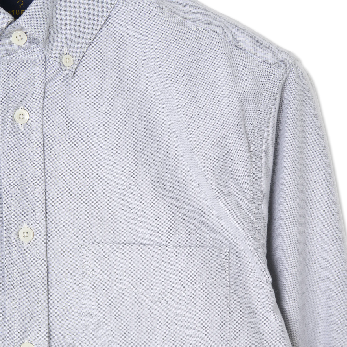 Portuguese Flannel Brushed Oxford Shirt Black - Detail 3
