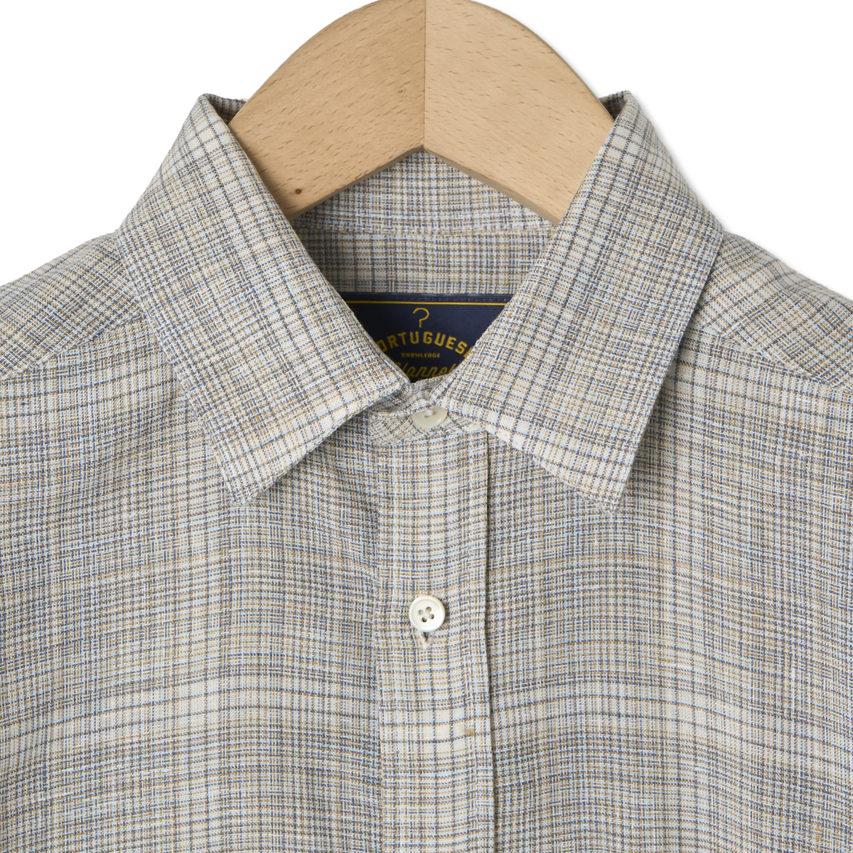 Portuguese Flannel Gem Linen S/S Shirt Grey - Detail 2