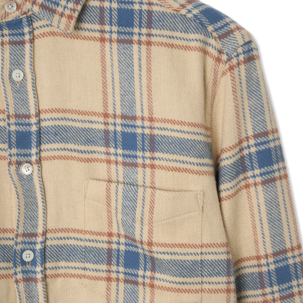 Portuguese Flannel Serena Shirt Cream / Blue - Detail 3