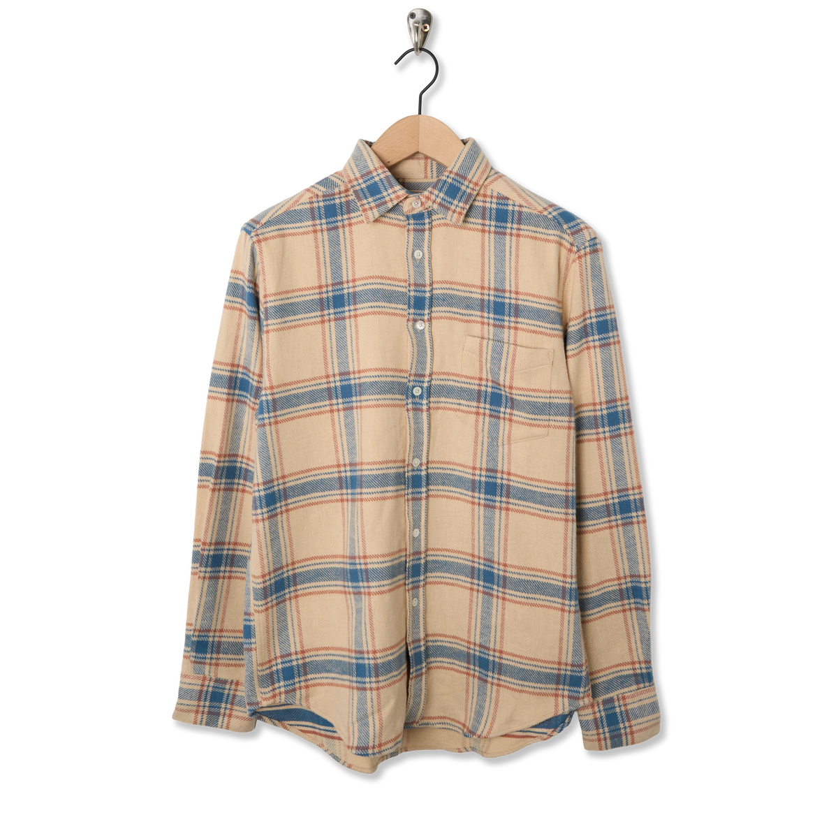 Portuguese Flannel Serena Shirt Cream / Blue - Front