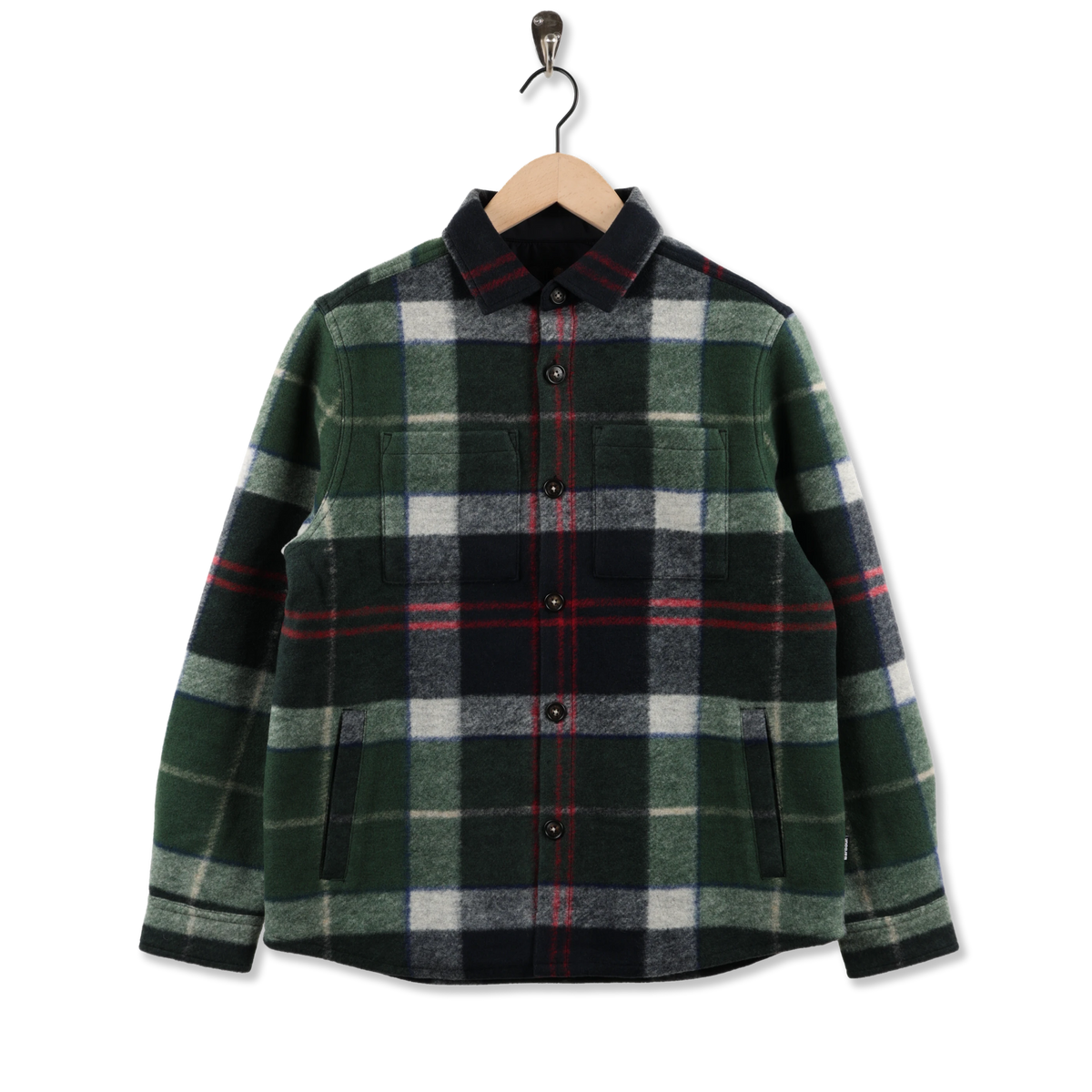 Barbour Woodlane Brushed Check Overshirt Evergreen Tartan - Front