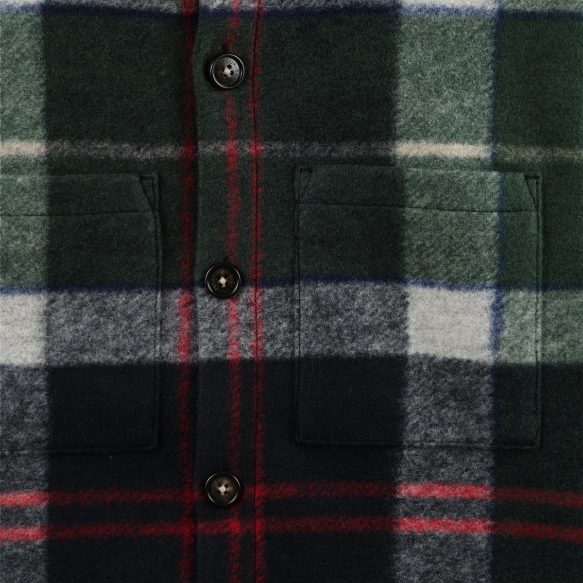 Barbour Woodlane Brushed Check Overshirt Evergreen Tartan - Detail 4
