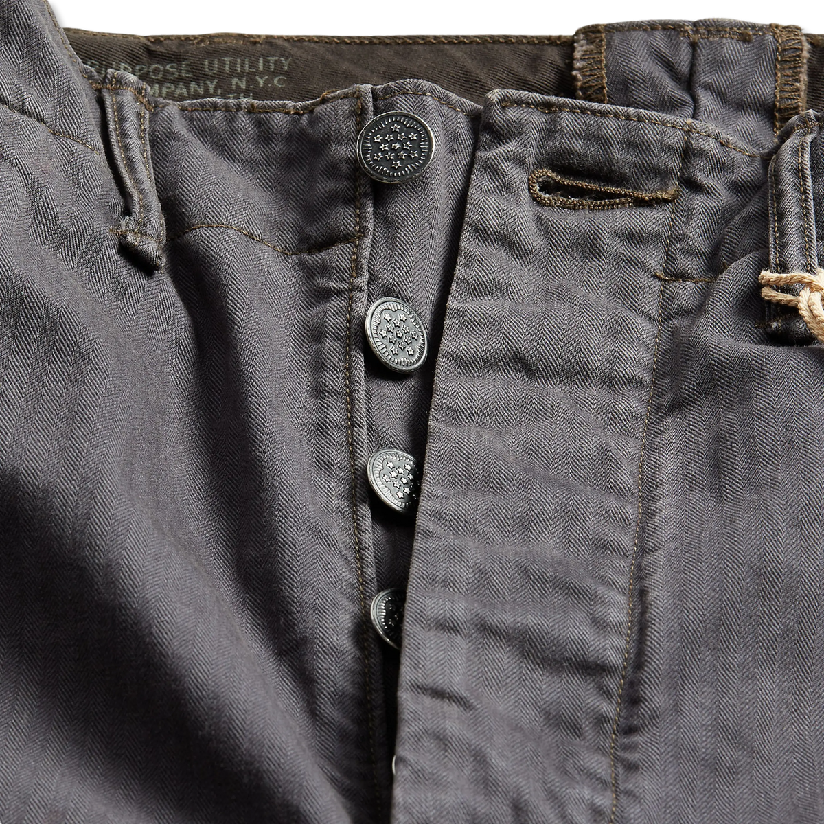 RRL By Ralph Lauren Herringbone Twill Field Pant Washed Black - Detail 3