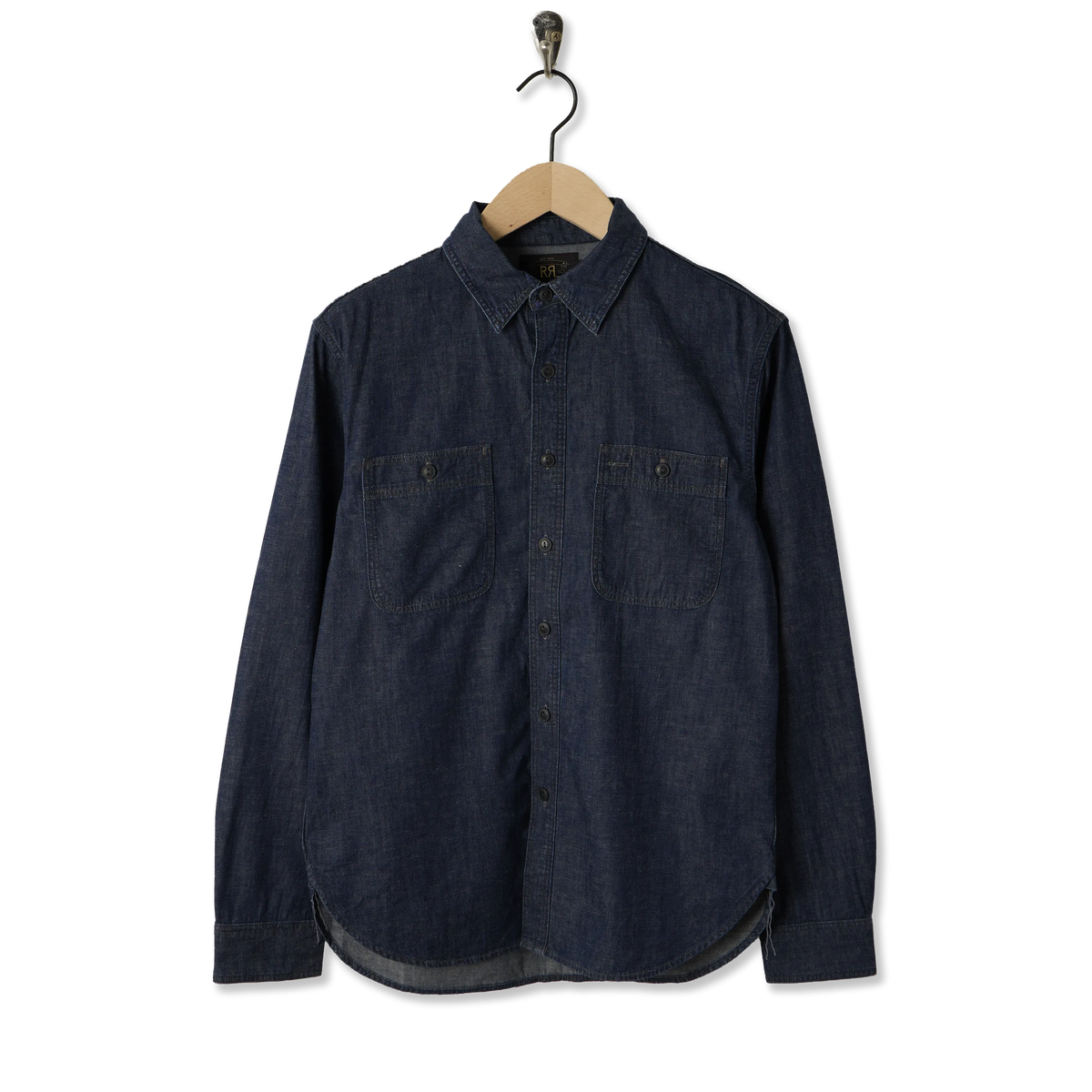 RRL By Ralph Lauren Indigo Denim Workshirt Indigo Rinse - Front