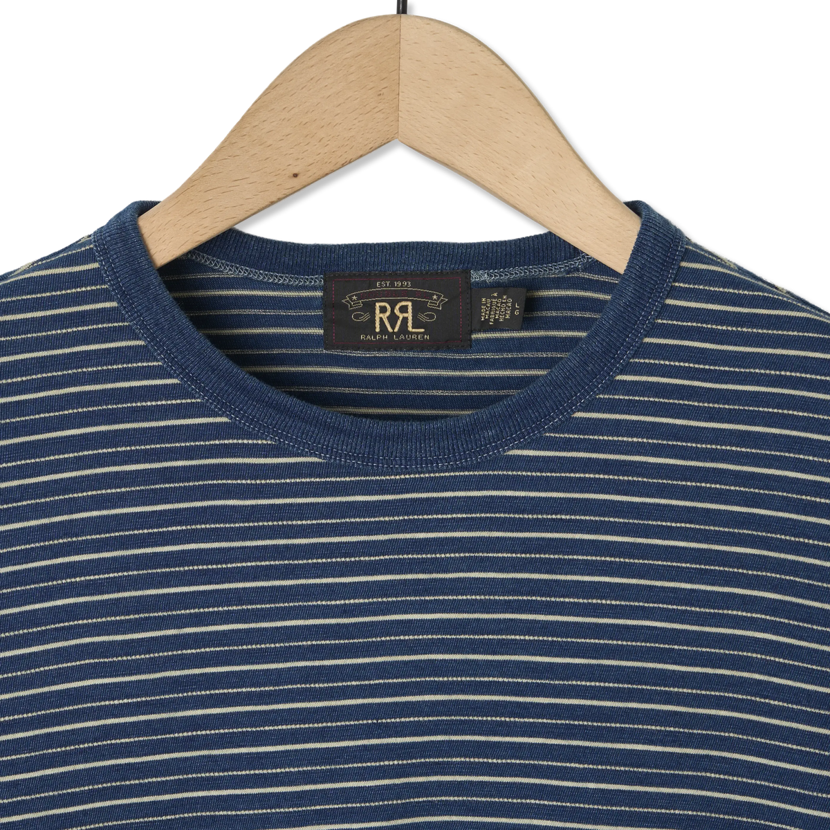 RRL By Ralph Lauren Striped Jacquard T-Shirt Indigo Multi - Detail 2