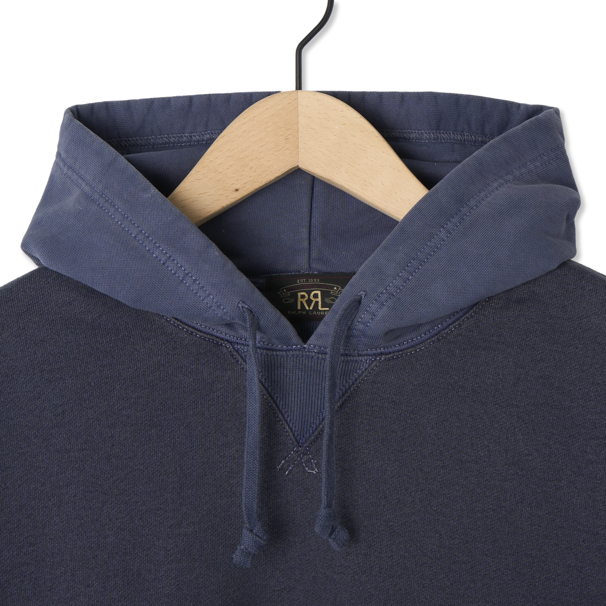 RRL by Ralph Lauren Garment-Dyed French Terry Hoodie Navy Multi - Detail 3