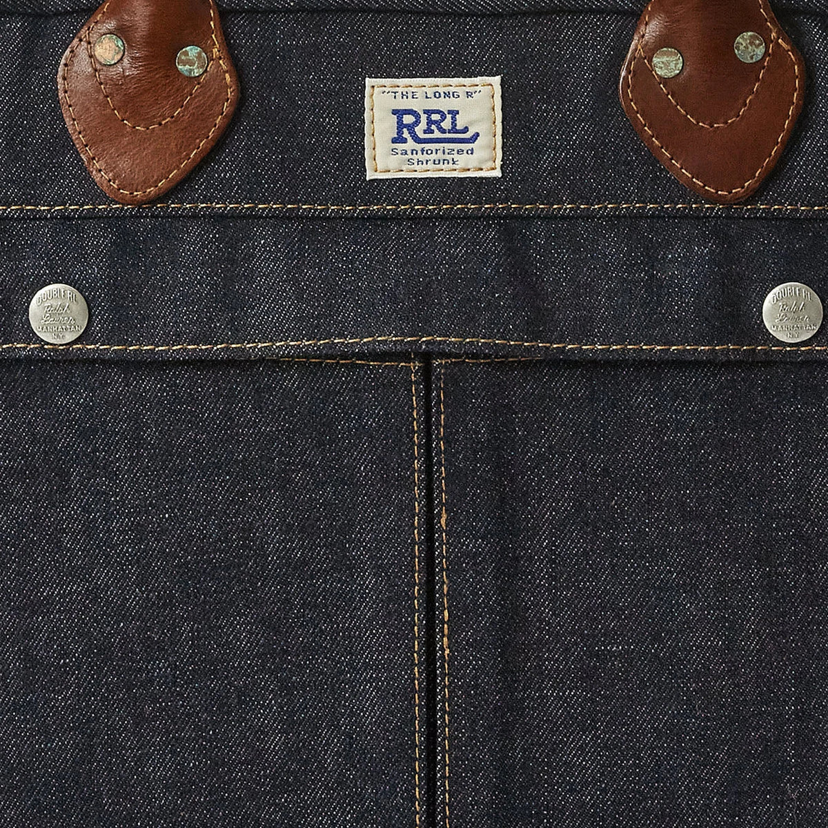 RRL by Ralph Lauren Leather-Trim Denim Briefcase Indigo - View 5