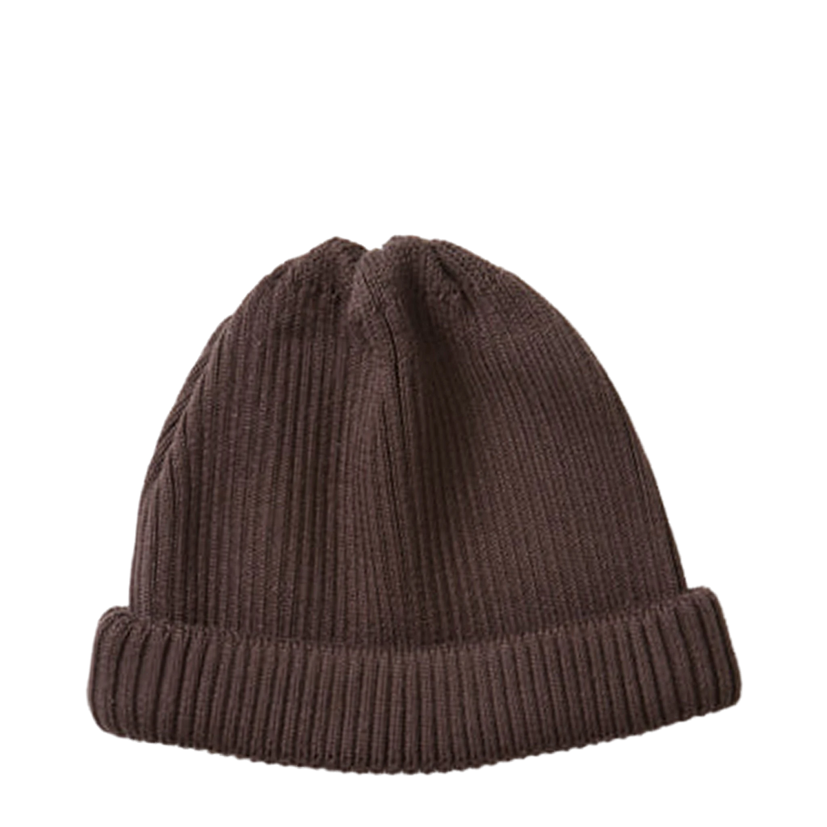 RoToTo Cotton Roll Up Beanie Dark Brown - View 1