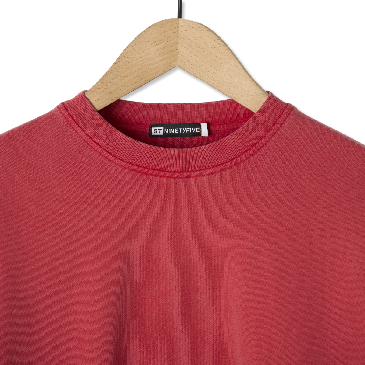ST95 Luna Nucleo Oversized Crew Sweatshirt Washed Red - Detail 2