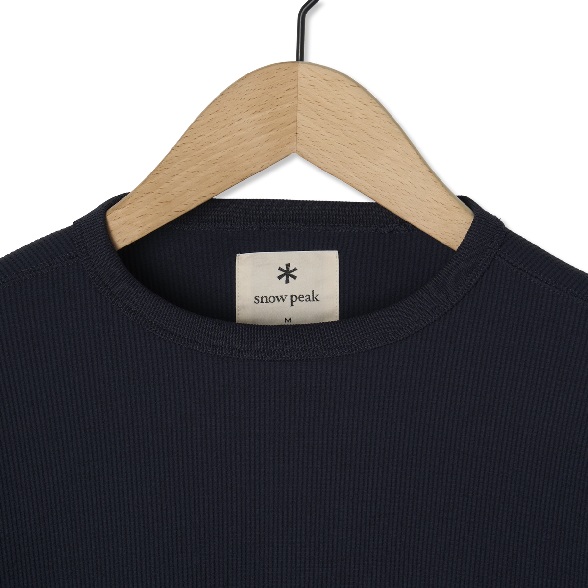 Snow Peak Dry Waffle L/S T-Shirt Dark Navy - Detail 2