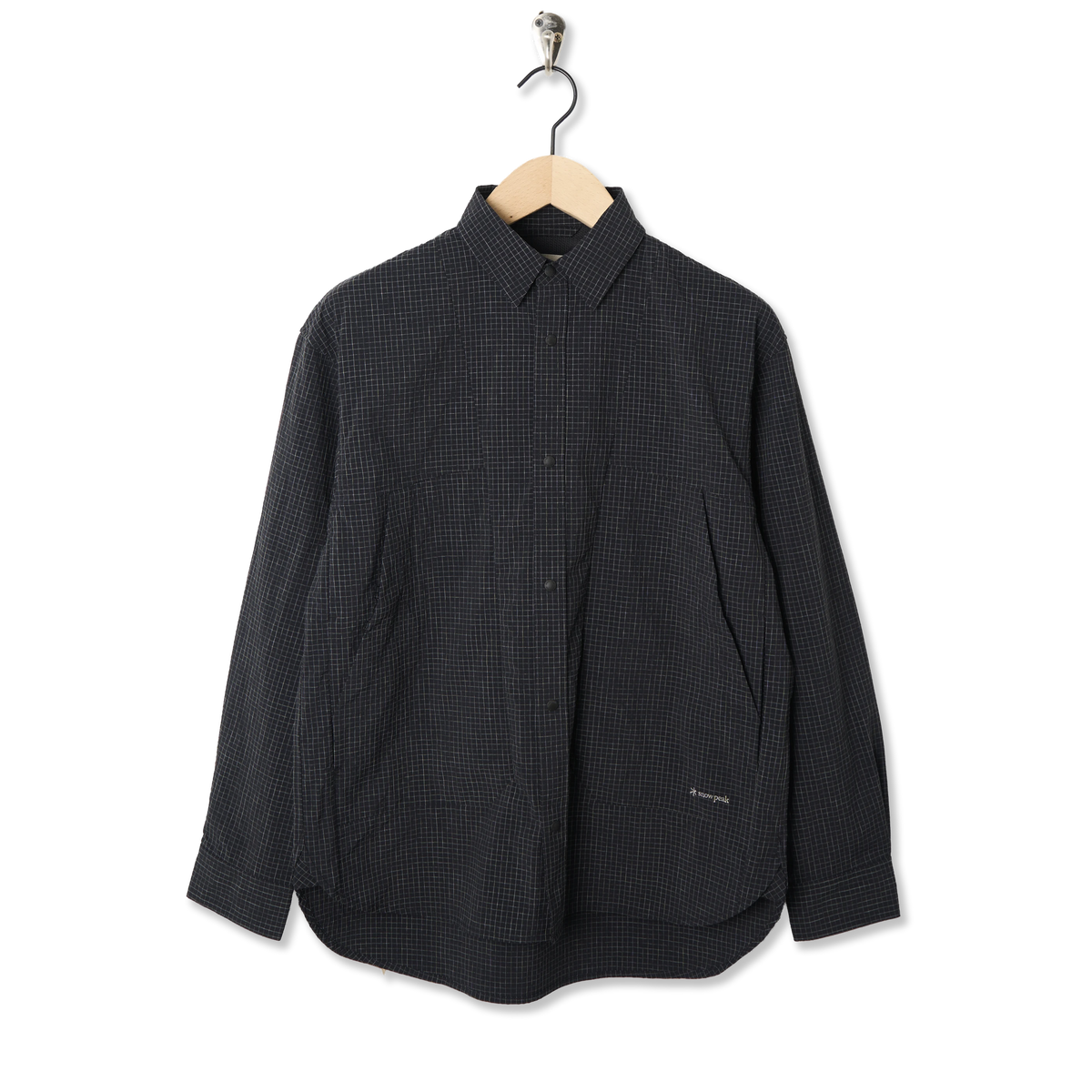 Snow Peak Kasuri Ripstop Shirt Black - Front