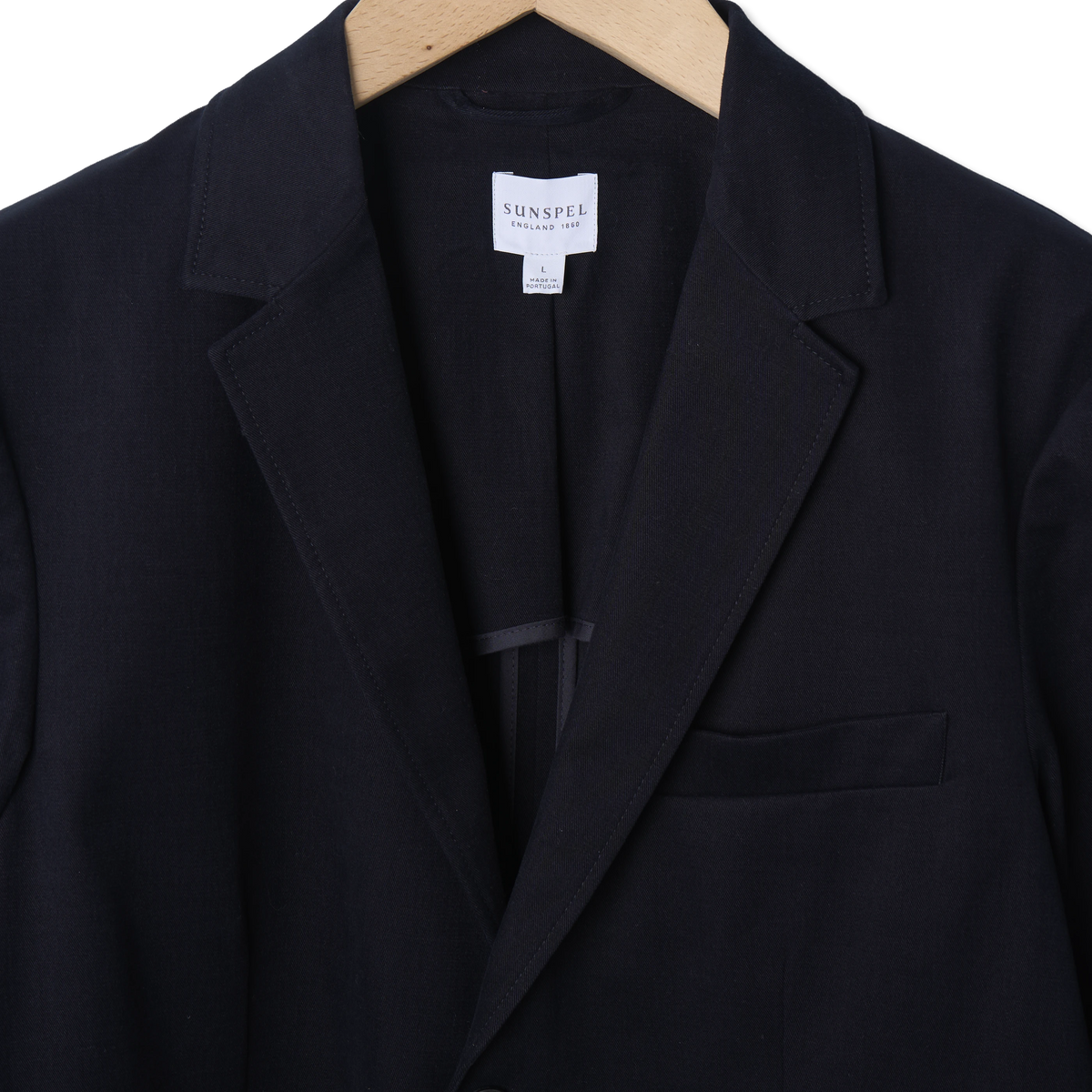 Sunspel Brushed Cotton Blazer Navy - Detail 3