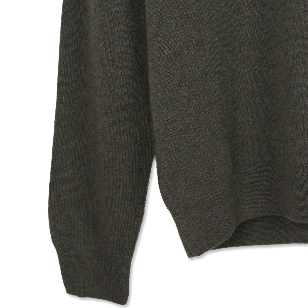Sunspel Cashmere Half Zip Khaki - Detail 3