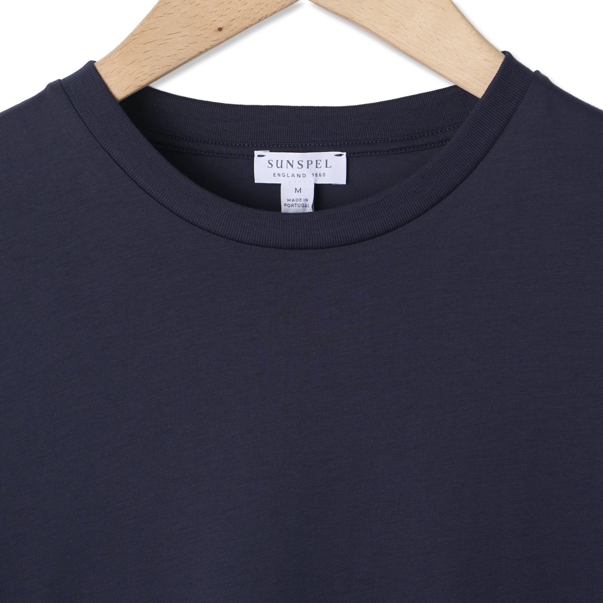 Sunspel LS Riviera T-Shirt Navy - Detail 3