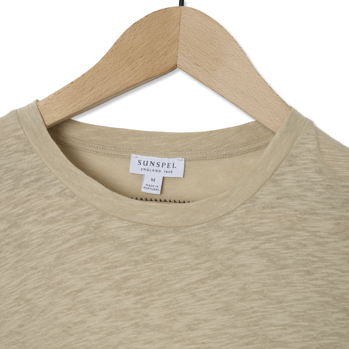 Sunspel Pima S/S Crew Neck Tee Ash Grey - Detail