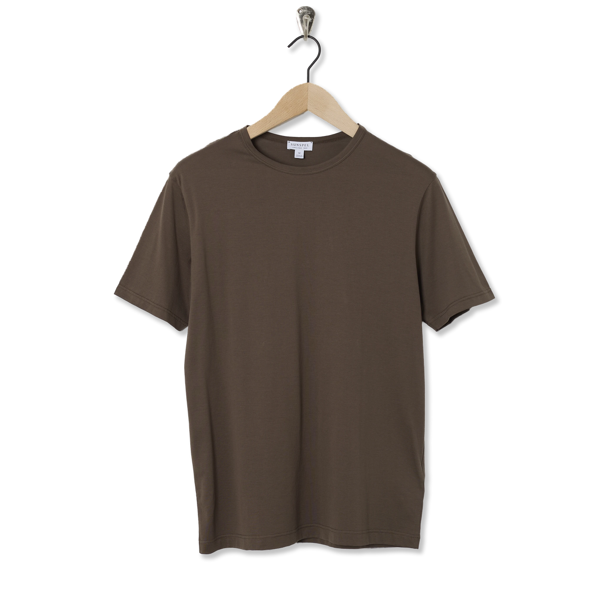 Sunspel SS Classic T-Shirt Bark - Front