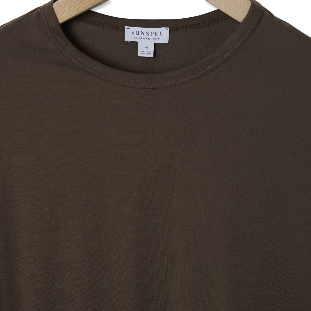 Sunspel SS Classic T-Shirt Bark - Detail 3