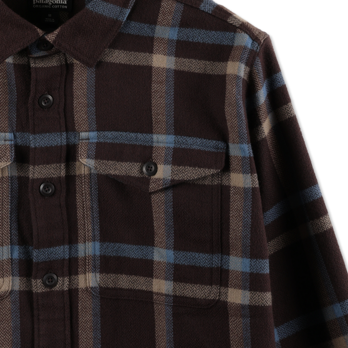 Patagonia Fjord Flannel Shirt Crossing / Den Brown - Detail 5