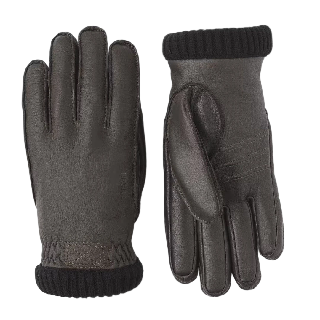 Hestra Deerskin Primaloft Rib Glove Dark brown - View 3