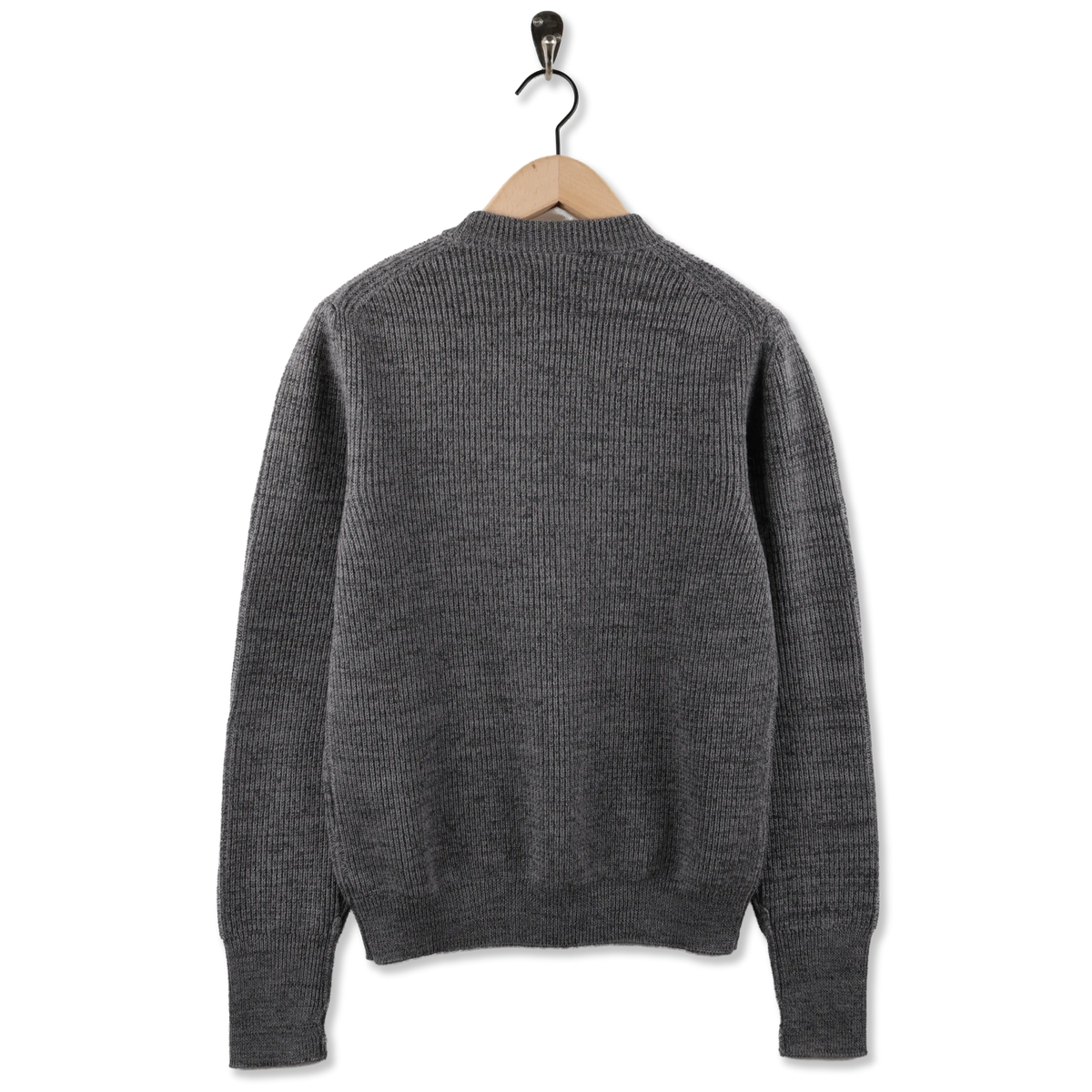 Norse Projects Henning Cotton Wool Rib Sweater Dark Grey Melange - Back