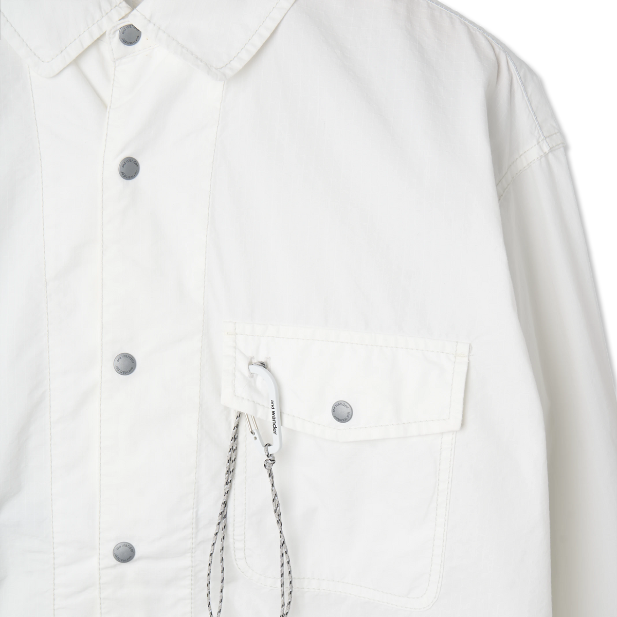 And Wander Cordura Cotton Rip Shirt Jacket White - Detail
