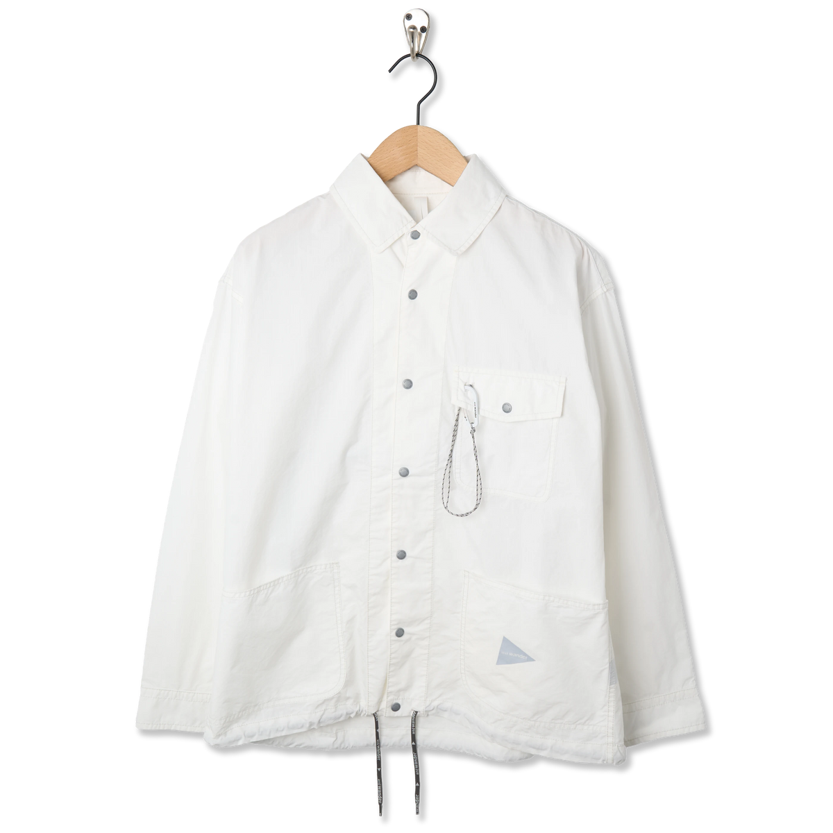 And Wander Cordura Cotton Rip Shirt Jacket White - Front