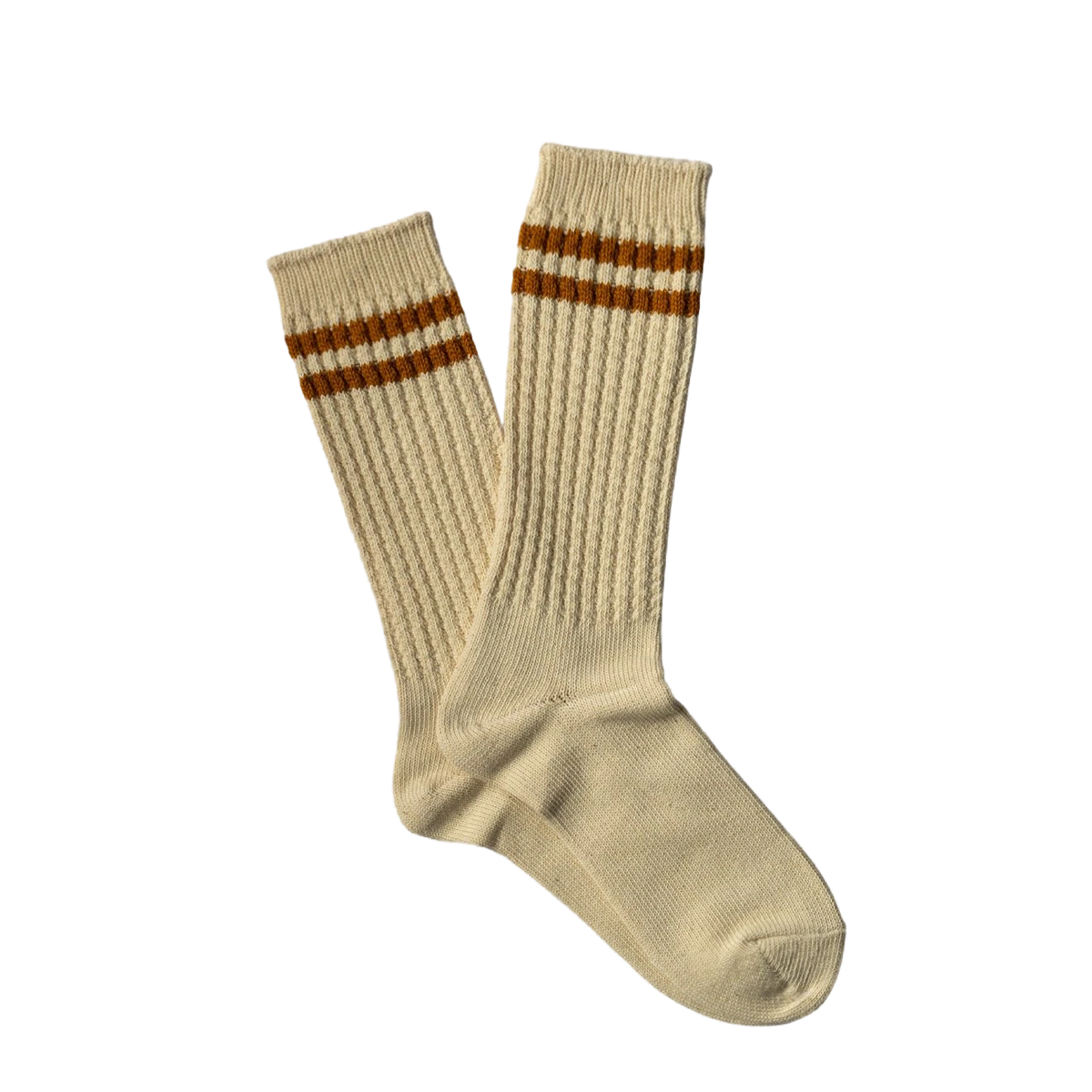 Anonymous Ism OC 2 Line Pique Rib Crew Sock Mustard - View
