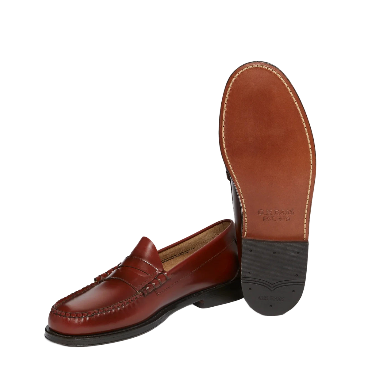 G.H.Bass Weejuns Larson Penny Loafers Smoke Paprika Leather - View 2