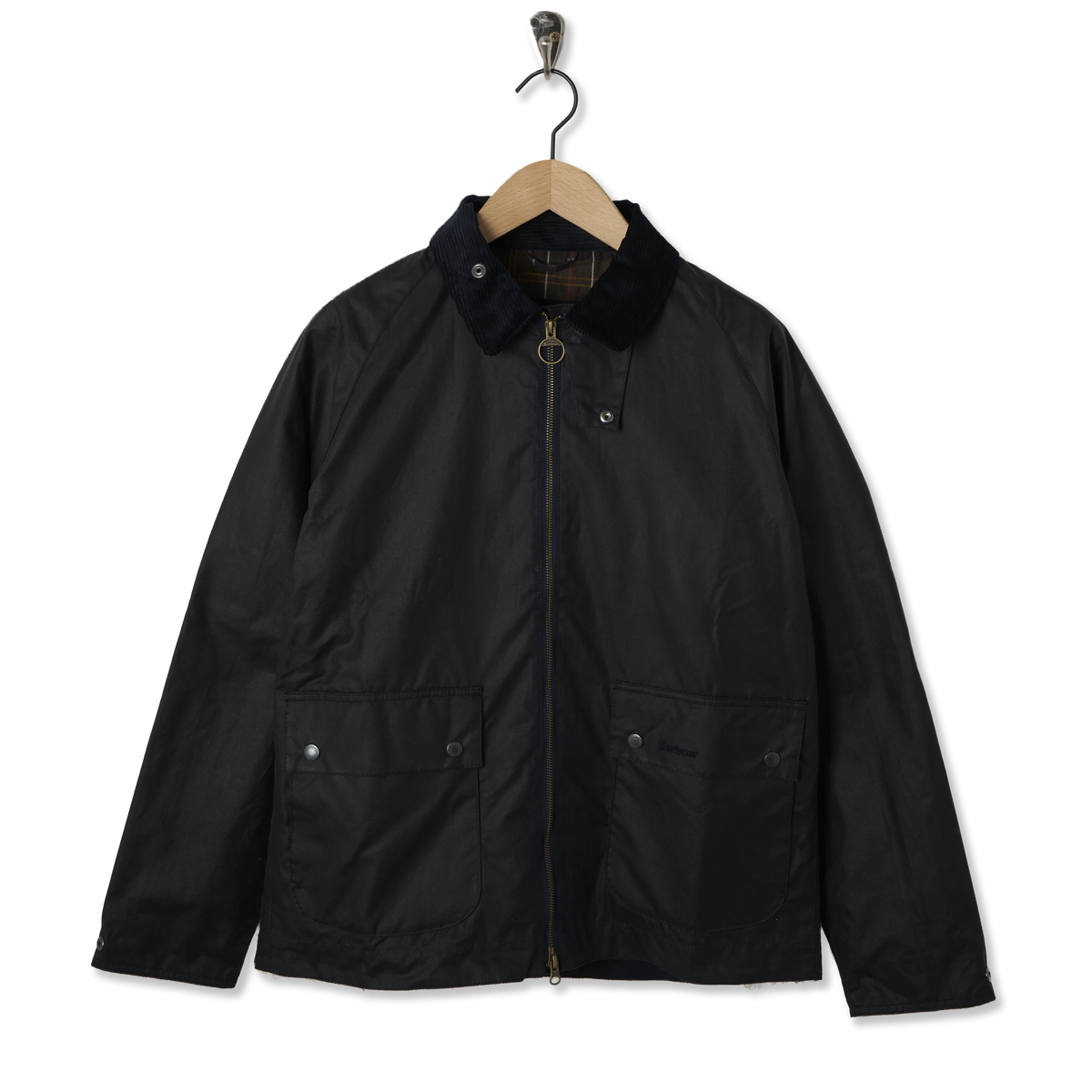 Barbour Bedale Short Waxed Jacket Navy - Front