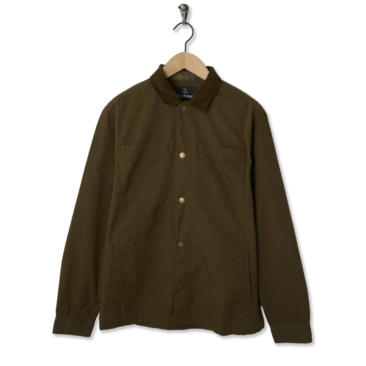 Barbour Cord Collar Twill Overshirt Beech - Front