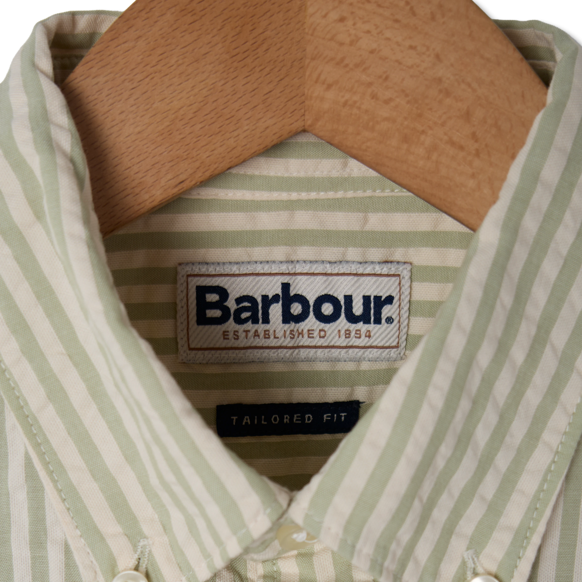 Barbour Cresswell Seersucker Summer Fit Shirt Sea Green - Detail 4