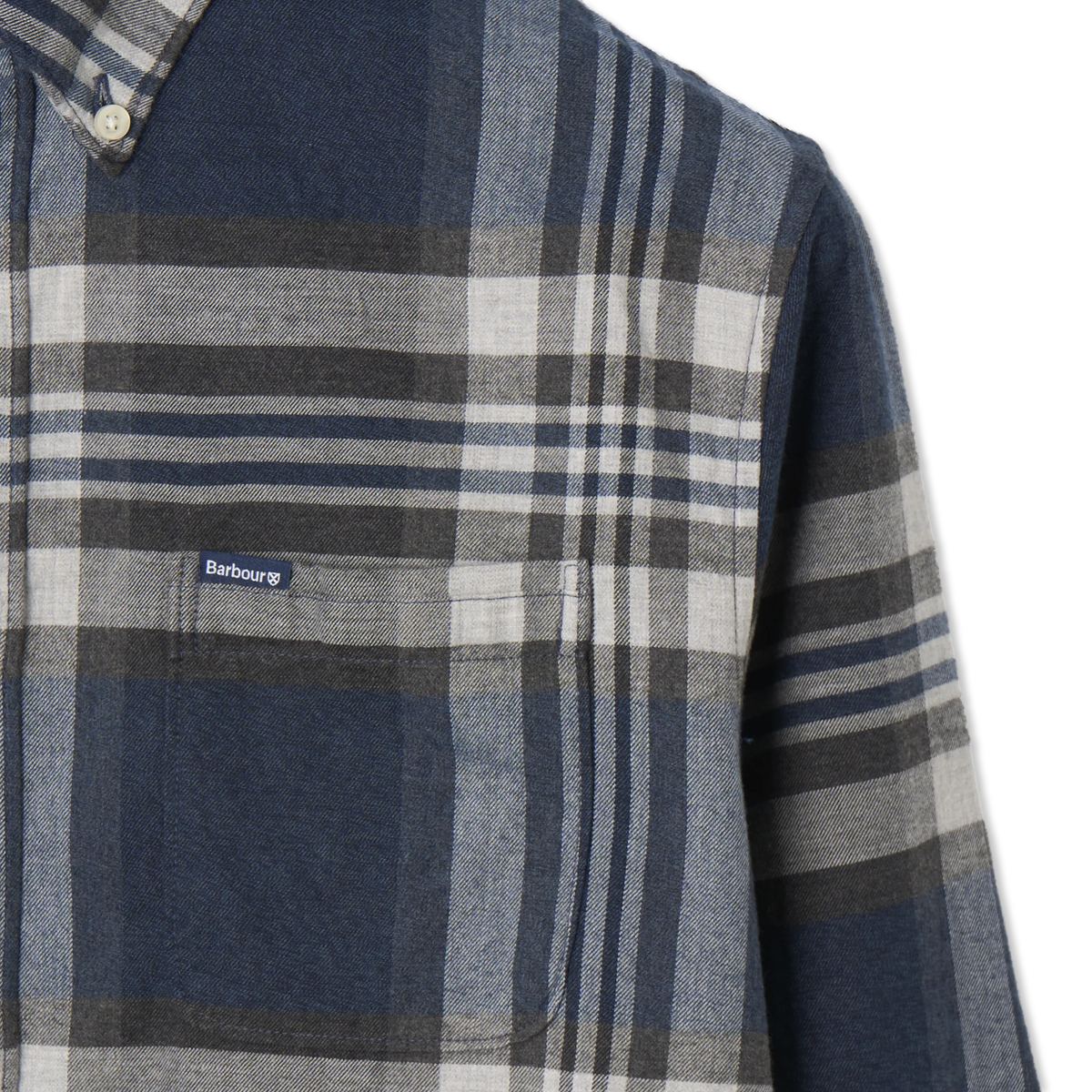 Barbour Dovedale Tailored Checked Shirt Grey Marl - Detail 2