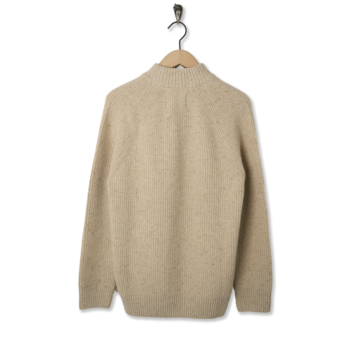 Barbour Essentials Fleck Half Zip Pearl - Back