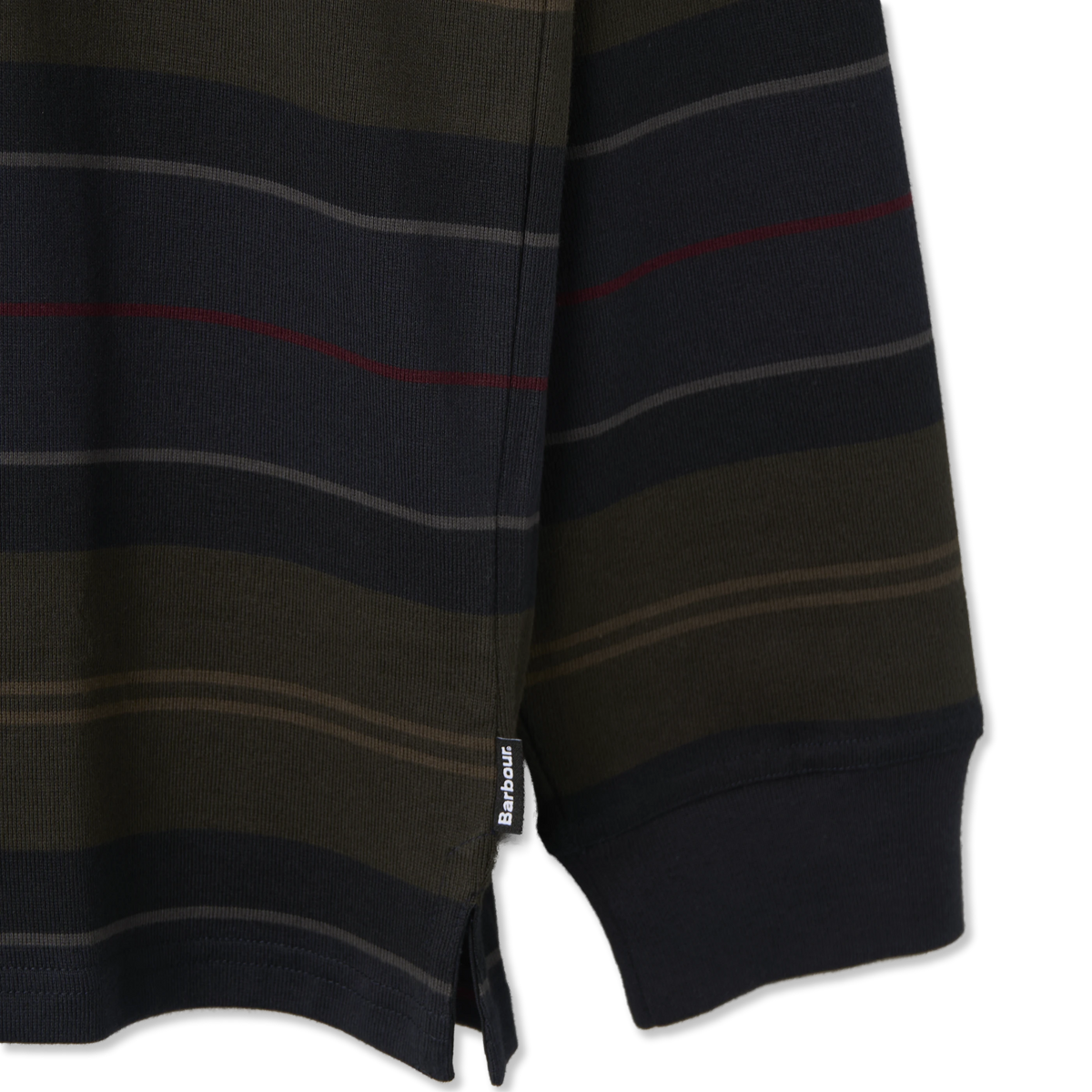 Barbour Frith Tartan Stripe L/S Rugby Shirt Navy - Detail 3