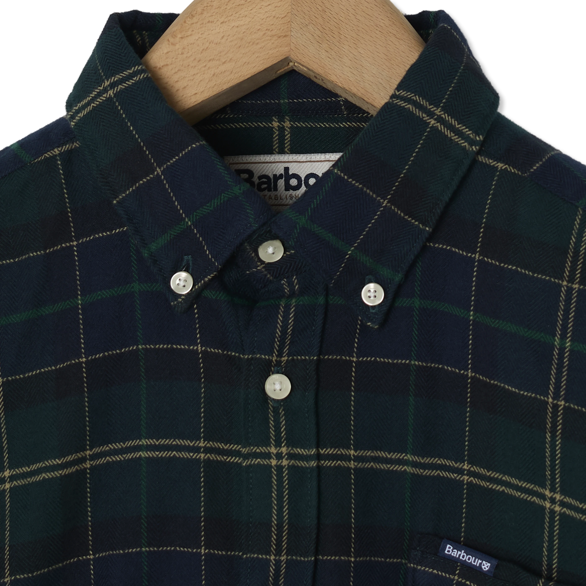 Barbour Kyeloch Tailored Tartan Shirt Green Loch - Detail 1