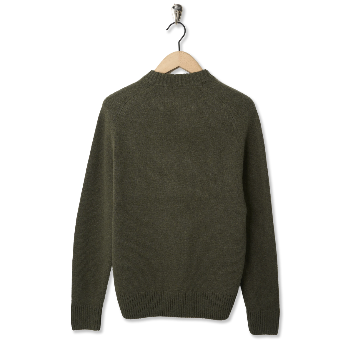 Barbour Newtown Crew Neck Sweater Mid Olive - Back