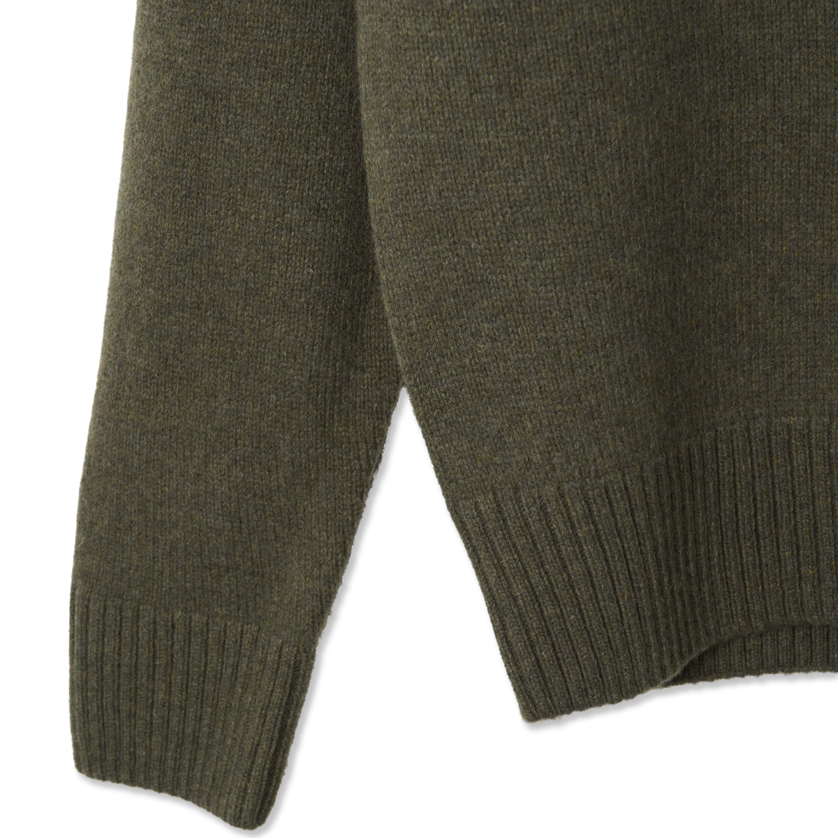 Barbour Newtown Crew Neck Sweater Mid Olive - Detail 2