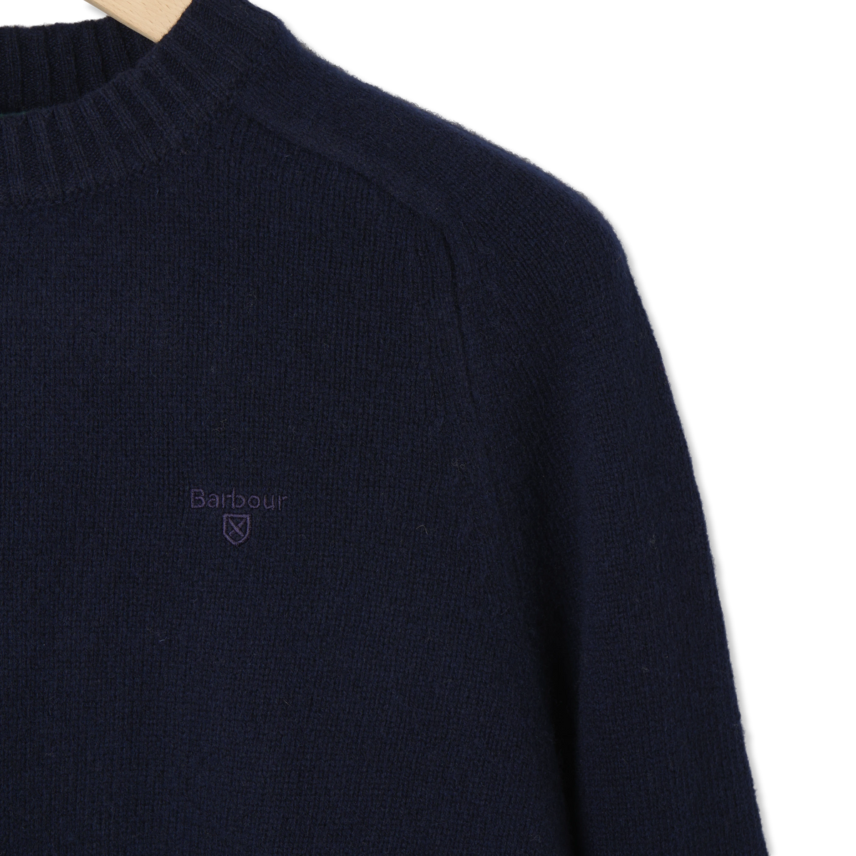 Barbour Newtown Crew Neck Sweater Navy - Detail 3