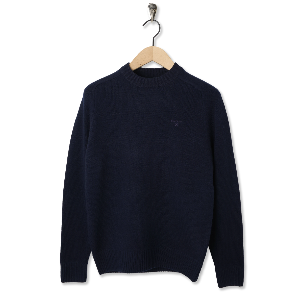 Barbour Newtown Crew Neck Sweater Navy - Front