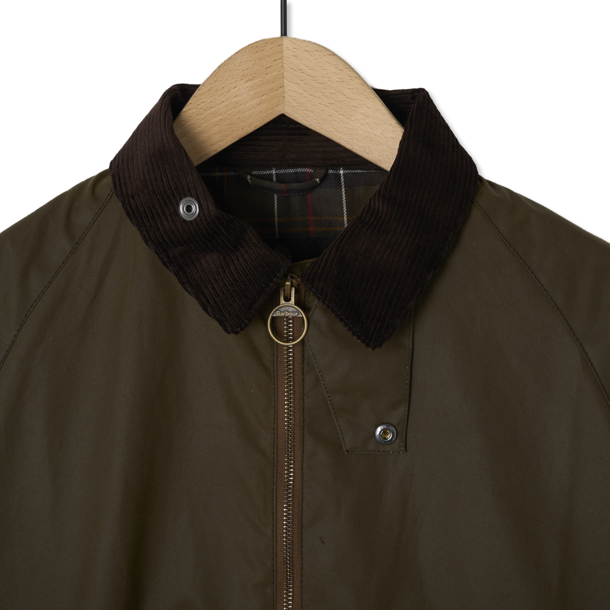 Barbour Short Bedale Wax Jacket Brown - Detail 4